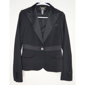 Laundry by Shelli Segal Crop Blazer Jacket Womens Size 4 Black Office Work